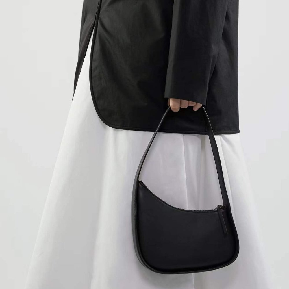 The Row Leather Half Moon tote Bag